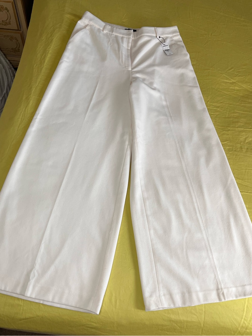 NWT EXPRESS White Wide-Leg Trouser + Matching Bodysuit Set | Size 14, Large